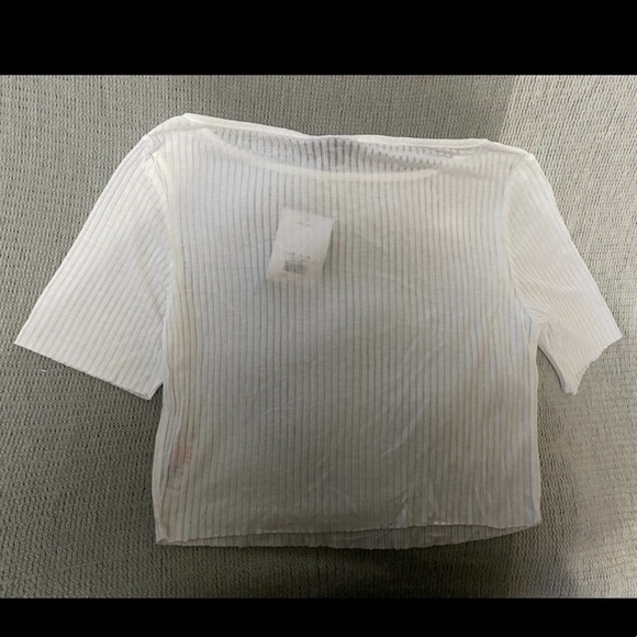 Topshop white slash crop tee NWT - Picture 7 of 7